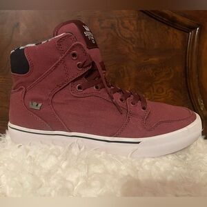 Supra Burgundy Canvas High-Top Sneaker